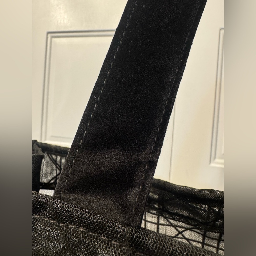 Dior Oblique Velvet Logo Geometric Large Mesh Tote - Black - GWP - New - Picture 5 of 11